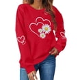 thumbnail image 1 of Xuyuer Valentine's Sweatshirt for Women Cute Love Heart Shirts Casual Long Sleeve Valentine Tshirt Clothes Tops, 1 of 8