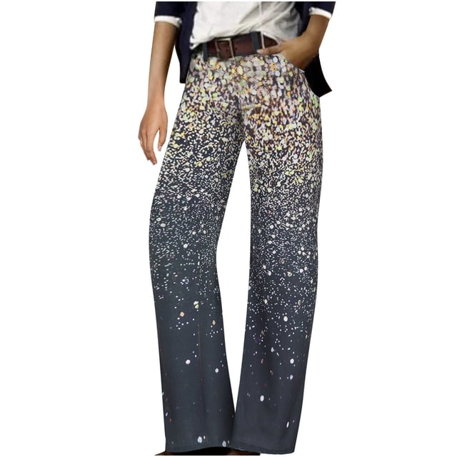 Pantalones largos para mujer, pantalones elásticos, pantalones elásticos con estampado de cintura, pantalones pitillo ajustados con botones Odeerbi ODB-2
