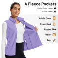 thumbnail image 3 of YUCOLEN Women's Fleece Vest Warm Soft Sleeveless Zip Outerwear Jackets with Zipper Pockets Light Purple 2XL, 3 of 6