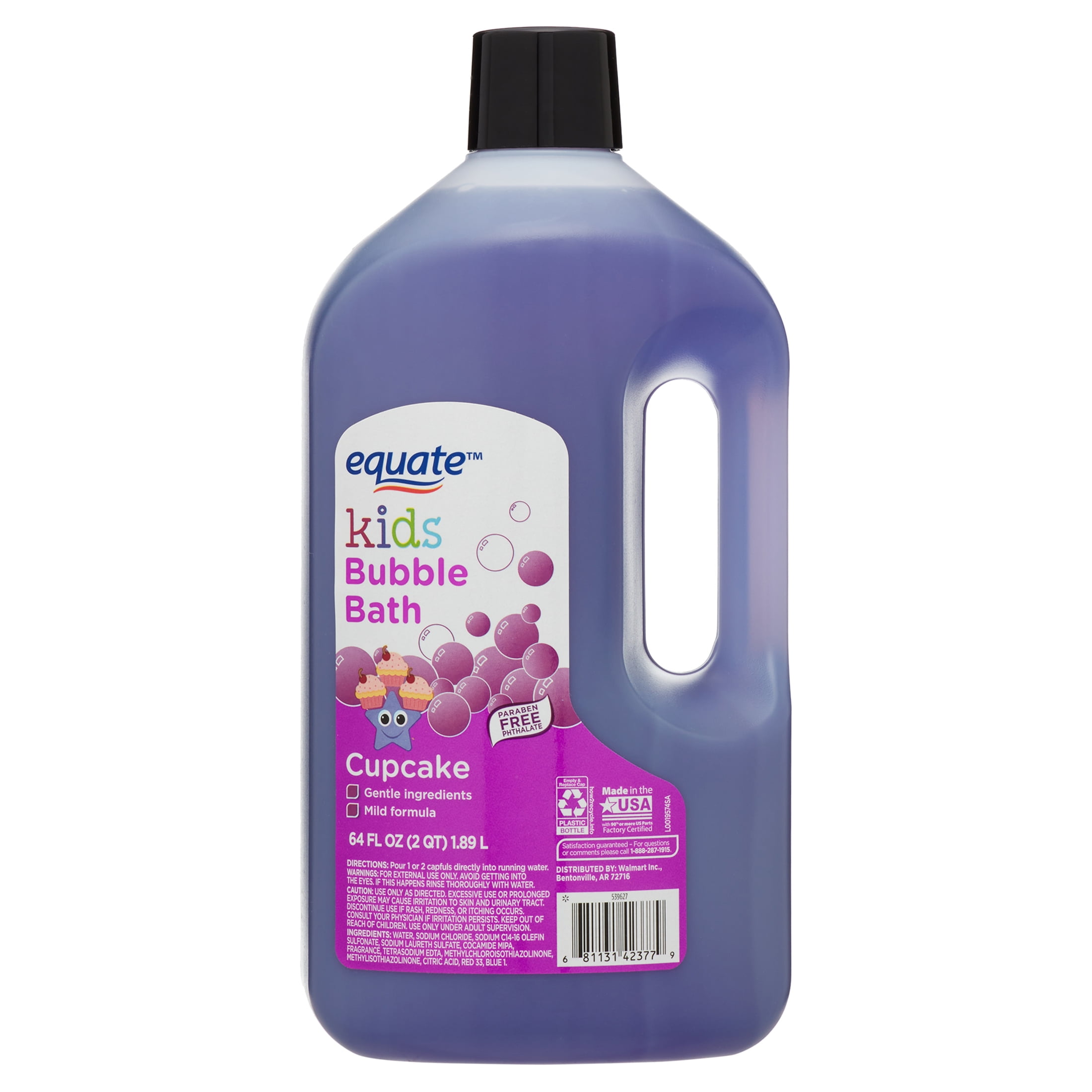 Equate Kids Bubble Bath, Cupcake, 64 fl oz