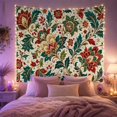 thumbnail image 2 of Ornate Floral Pattern with Large Blossoms, Calming Traditional Folk Art for Flower Lovers, Bohemian Wall Art, Housewarming Gift Tapestry Wall Hanging for Living Room, Bedroom, 2 of 7