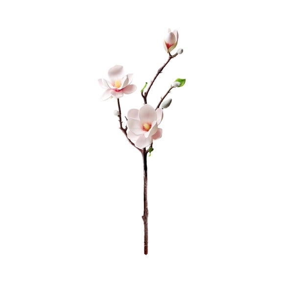 Shipiny Artificial Magnolia Flowers 20in Long Stems, Faux Floral for Wedding Bouquet, Vase Arrangement and Table Centerpiece for Home Party, Pink