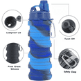 thumbnail image 3 of Botella Deportiva De Silicona Plegable Con Taza De Agua - Sea Blue Camouflage Ordinary Adepaton CPB-US-CJZ558-4, 3 of 5