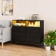 thumbnail image 5 of Comoda Cajonera para Recamara, Cómoda con Luces LED y Tomas de Corriente Integradas, Cómoda Moderna para Sala, Mueble Organizador Cajonera de Estructura Metal con 6 Cajones,120*40*93CM (Negro), 5 of 5