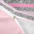 thumbnail image 4 of Homewish Geometric Stripe Duvet Cover Queen, Pink Gray Queen Bedding, Pink Reversible, 3 Pieces 1 Duvet Cover and 2 Pillowcases, 4 of 6