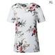 thumbnail image 1 of Camiseta de mujer con estampado floral, manga corta, cuello redondo, blusa informal, blanco, XL kenally AP001919-28, 1 of 6