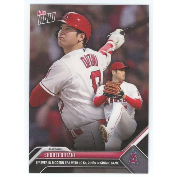 MLB 2023 Topps Now Baseball Shohei Ohtani #505 (6th with 10 Ks & 2 HRs in Single Game)