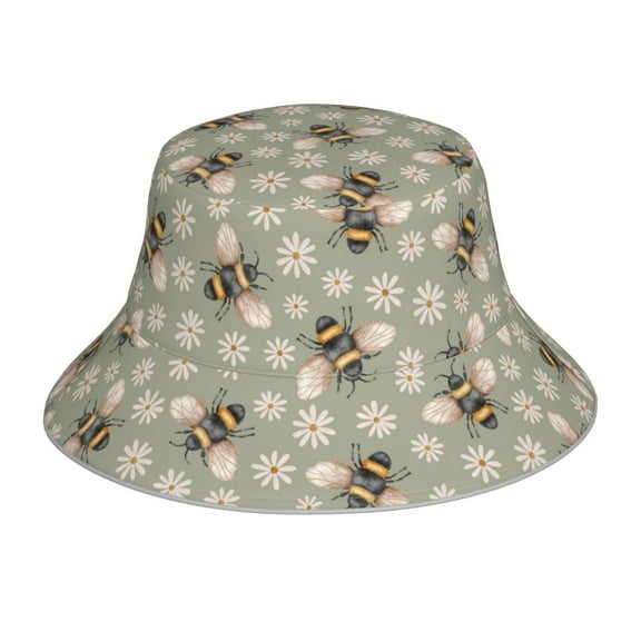 Balery Bees And Chamomile Sun Hats for Men Women Bucket Hat UPF 50  Buckey Hat Boonie Hat Foldable UV Protection Hiking Beach Fishing Summer