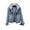 Blue, variant on Siilsaa Women's Casual Detachable Hoodie Denim Jacket Dark Gray,5XL