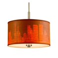thumbnail image 5 of Woodbridge Lighting Drum 18" 3Lt Wood Pendant in Bronze/Veneer Brulee, 5 of 5