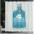 thumbnail image 4 of Ambesonne Maritime Shower Curtain, Bottle with Ship and Text, 69"Wx84"L, Petrol Blue Pale Taupe, 4 of 5