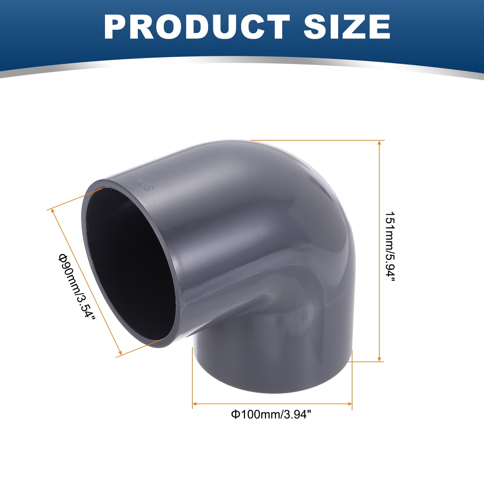 Uxcell Duct Connector, Plastic Dryer Hose Connector Pipe Fitting Adapter Coupling 4" Gray