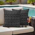 thumbnail image 4 of Black White Striped Outdoor Waterproof Pillow Covers, Abstract Modern Art Irregular Stripe Decorative Square Throw Pillowcase Sofa Cushion Sham for Patio/Couch/Chair, 26"x26" 2 Pack, 4 of 8