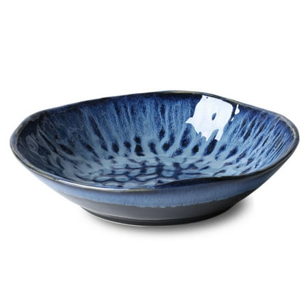 

Qeeadeea Blue Ceramic Salad Bowls Colorful Large Pasta Bowls Stackable Serving Bowl Set Deep Porcelain Soup Bowls-1000ml 35oz-blue