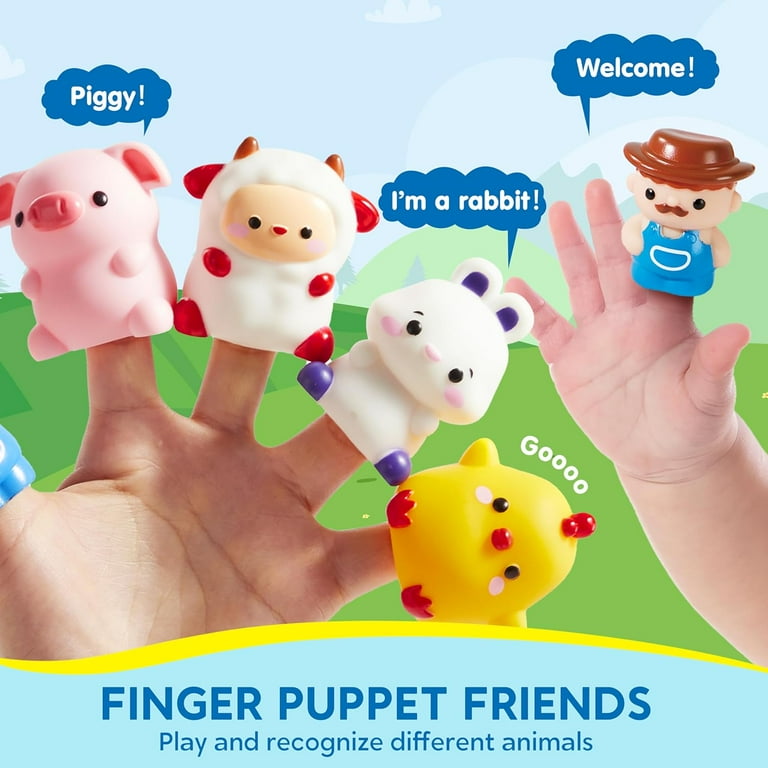 SYNCFUN Montessori Learning Toys for Toddlers 1 2 3 Years Old Counting Matching Sorting Toy Train with 9 Farm Animals 1 Farmer Finger Puppets Christmas Birthday Gift for Baby Boys Girls Walmart