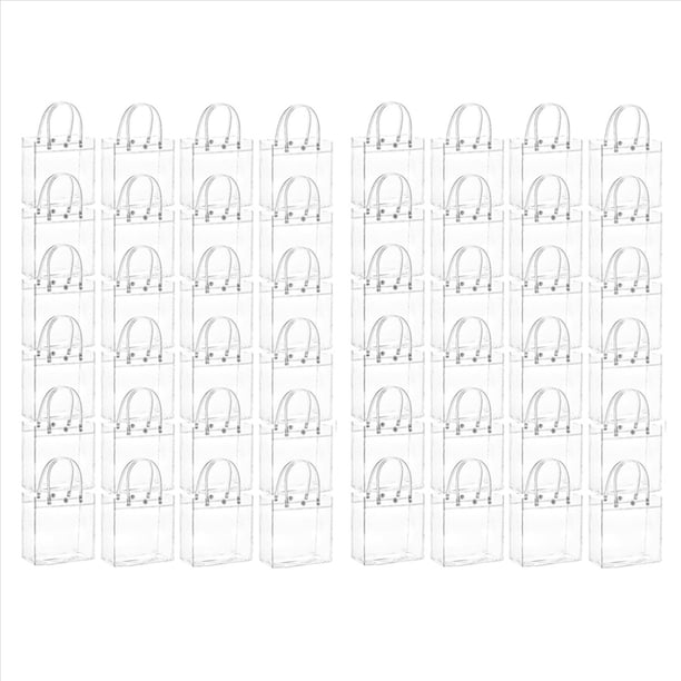40 Bolsas de Regalo Transparentes con Asa para Regalo de Boda, Bolsas Reutilizables para Regalo de Dulces, Bolsas de Regalo para Fiesta de Navidad, 15 X 20 X 7 cm