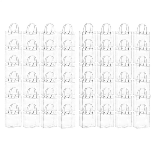 40 Bolsas de Regalo Transparentes con Asa para Regalo de Boda, Bolsas Reutilizables para Regalo de Dulces, Bolsas de Regalo para Fiesta de Navidad, 15 X 20 X 7 cm