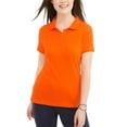 thumbnail image 4 of Wonder Nation Junior Girls' School Uniform Short Sleeve Interlock Polo, 4 of 5