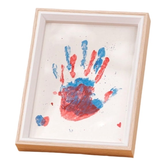 Family Handprint Keepsake Ornament DIY Craft Kit with Wooden Frame and Clear Acrylic Boards for Memories