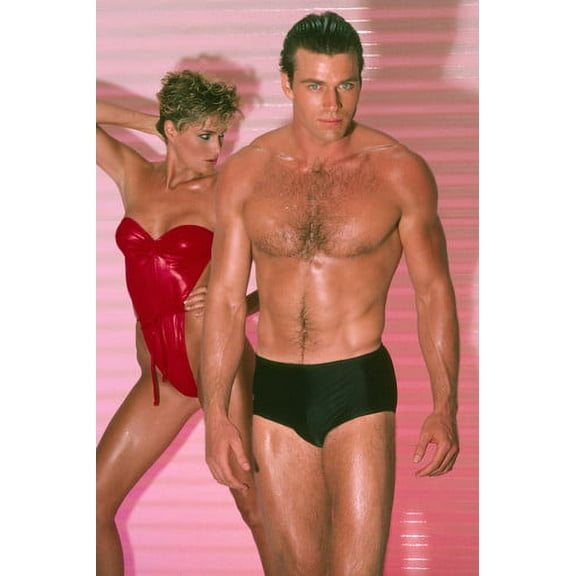 Jon-Erik Hexum 24x36 Poster muscle pose in black speedos