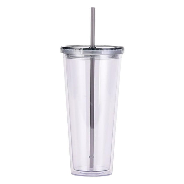 Vaso de plástico transparente portátil, cerveza, cóctel, té, taza de viaje, jarra de agua, vaso de café, taza para adultos y , vaso aislado de Gris Baoblaze botella deportiva