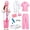 Pink, variant on Kids Doctor Costume 9‑Piece, Pink Scrub Doctor Outfit with White Lab Coat, Halloween Cosplay Dress‑Up Set for Girls 8‑12 Years Old