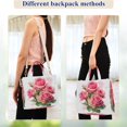 thumbnail image 7 of Corduroy Composite Fabric Tote Bag Magnetic Snap Large Capacity Crossbody Bag Beige Shoulder Strap Romantic Roses, 7 of 7