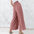thumbnail image 4 of EDFBUYKRS Female Women Pants Casual Pants for Women Petite Women Wide Leg Pants High Waisted Palazzo Pants Work Long Trousers with Pockets S, 4 of 5
