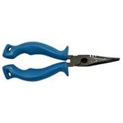 Cuda Bent Nose Fishing Plier Tool with Ring Splitter and Crimper, 7, Carbon Steel, Blue