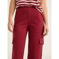 thumbnail image 4 of Free Assembly Women's and Women's Plus Wide Leg Knit Cargo Pants, 30” Inseam, Sizes XS-4X, 4 of 5