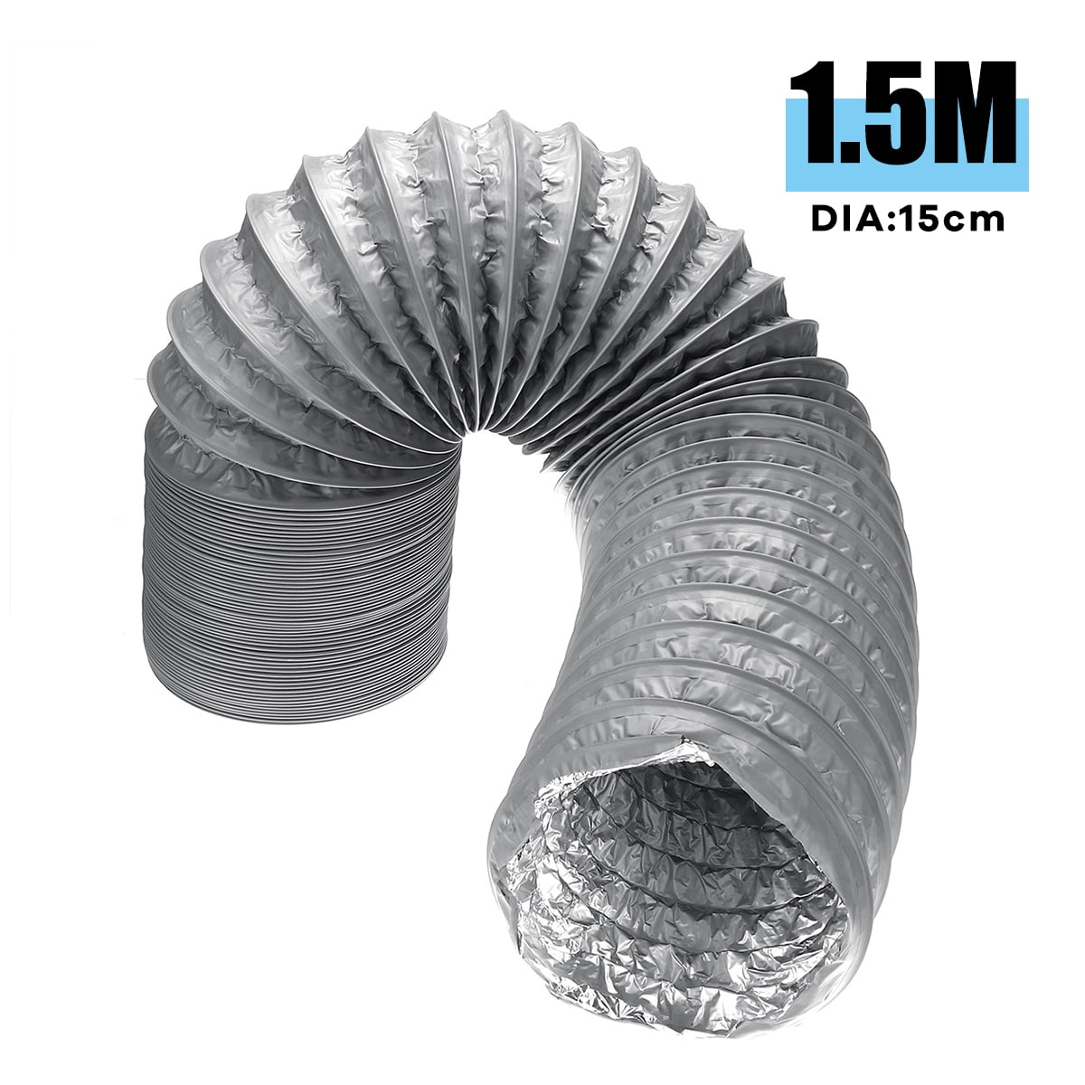 DIA 15cm Black 5ft /10ft /20ft Flexible Exhaust Vent Hose Pipe Ducting