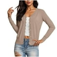 thumbnail image 5 of Gmluru Cardigan Sweaters For Women Lightweight Long Sleeve V-Neck Short Solid Color Knitted Button Hoodless Casual Outwear Khaki Outfits Fashion Clothes 2025 XL, 5 of 9
