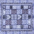 thumbnail image 1 of Ahgly Company Machine Washable Indoor Square Abstract Blue Modern Area Rugs, 3' Square, 1 of 4