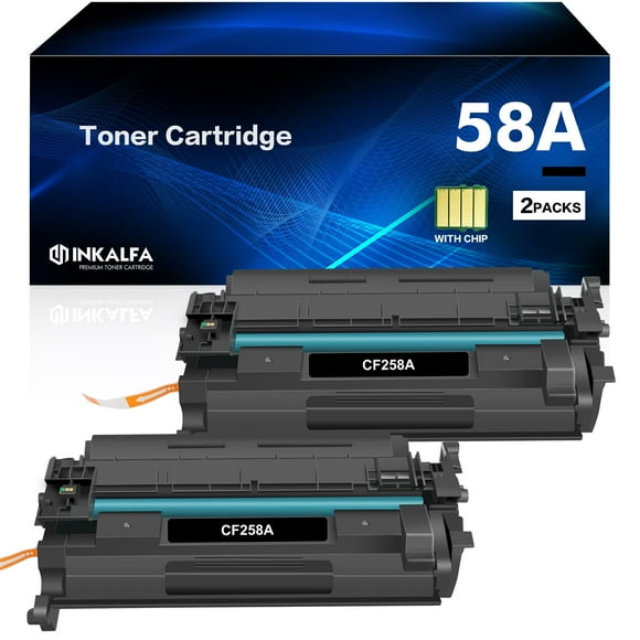 58A CF258A Toner Cartridge Black 2 Pack (with Chip) Compatible Replacement for HP CF258A 58A 58X CF258X Work for HP Laserjet Pro MFP M428fdw M428fdn M