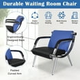 thumbnail image 2 of Kinbor 1-Seat Office Reception Waiting Room Chair Office Guest Chairs & Reception Chairs PU Leather Seat, Blue&Black, 2 of 7
