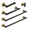 thumbnail image 4 of 5-Pieces Brushed Gold Bathroom Accessories Set, Towel Hooks & Toilet Paper Holder, Stainless Steel & Wall Mounted for Bathroom, 4 of 9