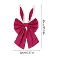 thumbnail image 3 of Uandlove Large Hot Pink Easter Bunny Ear Bow Hanging Decoration for Door Wall Wreath, Ready to Hang Fabric Bow with White Trim, Easter Spring Party Decor, 3 of 6