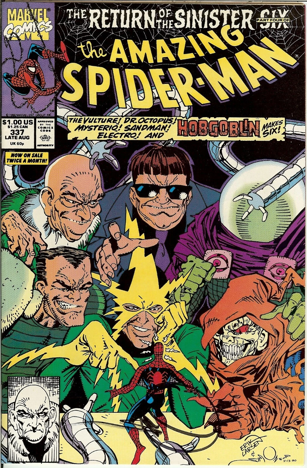 Amazing Spider-Man #337 Cover Signed Walt Simonson COA