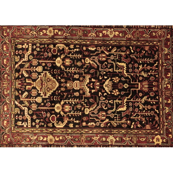 Ahgly Company Indoor Rectangle Persian Brown Traditional Area Rugs, 8' x 10'