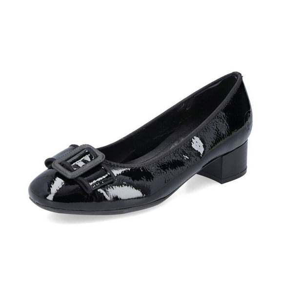 Rieker Women's 49261-00 Block Heel Comfortable Pumps, Black, Size EU 37