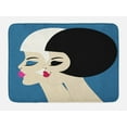 thumbnail image 1 of Hair Salon Bath Mat, Retro Style Brunette and Blonde Women with Bob Haircut and Neat Make up Image, Plush Bathroom Decor Mat with Non Slip Backing, 29.5" X 17.5", Multicolor, by Ambesonne, 1 of 2