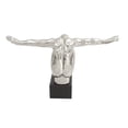 thumbnail image 4 of 26" x 15" Silver Polystone Diver Sculpture, by DecMode, 4 of 6