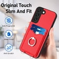thumbnail image 4 of Allytechgroup Samsung Galaxy S21 FE Case with Cards Holder, Crossbody Shoulder Strap Ring Holder Kicsktand Bumper Shockproof Slim Fit Wallet Case Cover for Samsung Galaxy S21 FE, Red, 4 of 6