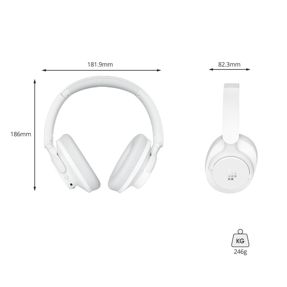 Tronsmart SOUNFII Q20 Bluetooth Single Feed Noise Cancelling Over-Ear Headphones White