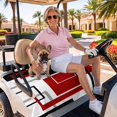 thumbnail image 3 of Golf Cart Seat Covers for 2 Seater,Red Black Geometric Microfiber Cart Seat Towel Blanket,Contemporary Gray Abstract Stripes Absorbent Breathable NonSlip Bench Seats Protector for Golf Course 51"x31", 3 of 9