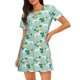 thumbnail image 1 of Balery Horse And Flower Camisón de manga corta con cuello redondo para mujer, cómodo y elegante., 1 of 6