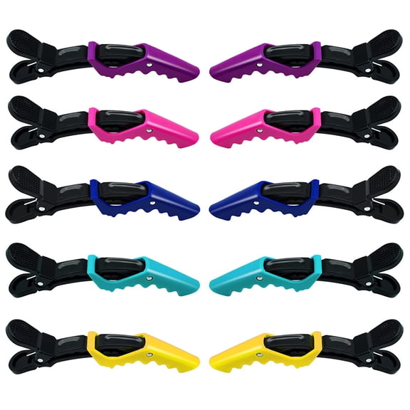 Hair Clips Alligator Clips 10 Pack Salon Hair Clips Plastic Hair Clips Gator Clips Non Slip Hair Clips for Styling, Hair, Hair Styling Durable Hair Clips(Colorful)
