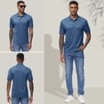thumbnail image 6 of QPNGRP Men's Golf Polo Shirts Short Sleeve Moisture Wicking Dry Fit Performance Daily Casual Stylish Collared Shirts for Men Deep Blue L, 6 of 8