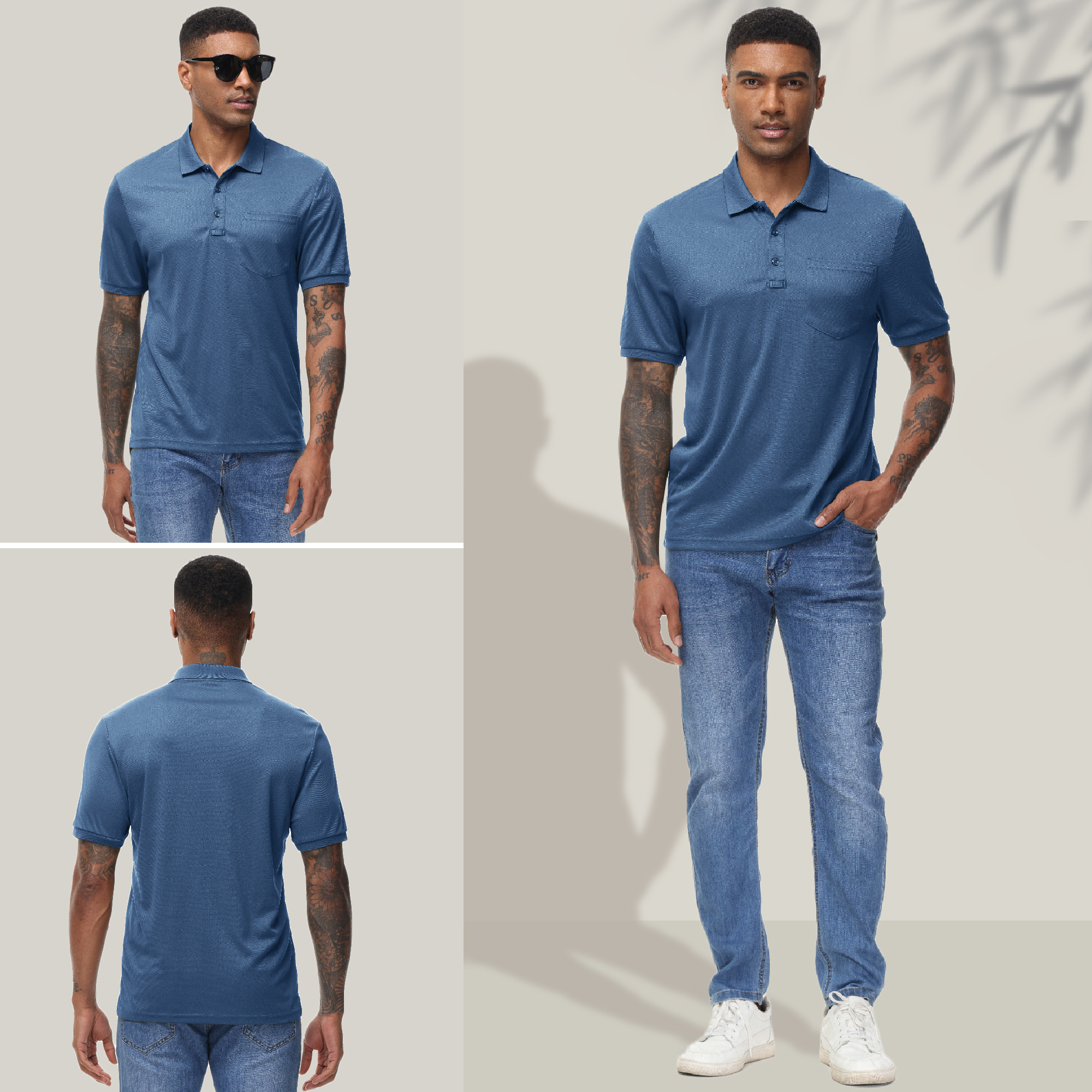 QPNGRP Men's Golf Polo Shirt with Moisture-Wicking Technology photo 5