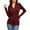 Claret, variant on Women's Long Sleeve Polo V Neck T Shirts Fall Ribbed Knit Slim Fitted Collared Tops, Black XL